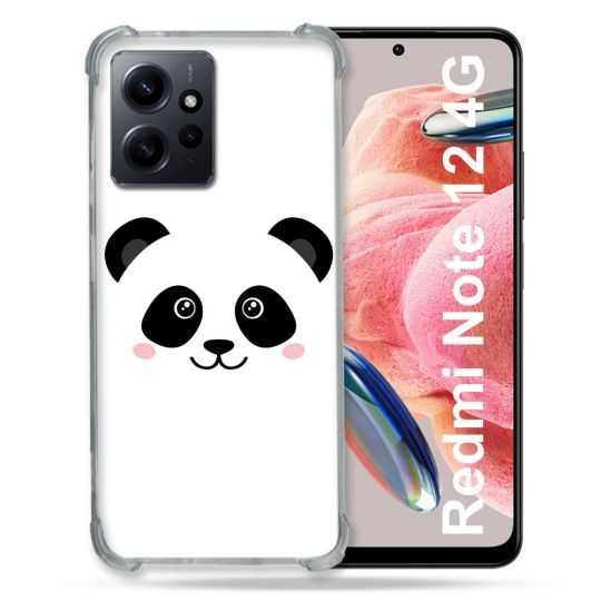 Coque Renforcée En Verre Trempé Pour Xiaomi Redmi Note 12 4G Animal Panda Blanc