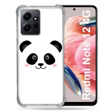Coque Renforcée En Verre Trempé Pour Xiaomi Redmi Note 12 4G Animal Panda Blanc