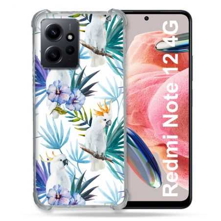 Coque Renforcée En Verre Trempé Pour Xiaomi Redmi Note 12 4G Animal Perroquet Peinture