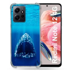 Coque Renforcée En Verre Trempé Pour Xiaomi Redmi Note 12 4G Animal Requin Dent
