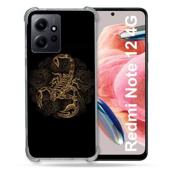 Coque Renforcée En Verre Trempé Pour Xiaomi Redmi Note 12 4G Animal Scorpion Fresque