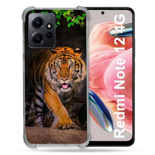 Coque Renforcée En Verre Trempé Pour Xiaomi Redmi Note 12 4G Animal Tigre Jungle
