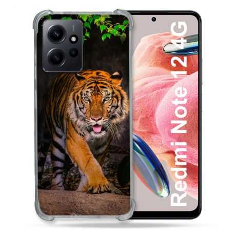 Coque Renforcée En Verre Trempé Pour Xiaomi Redmi Note 12 4G Animal Tigre Jungle