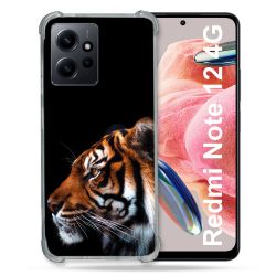 Coque Renforcée En Verre Trempé Pour Xiaomi Redmi Note 12 4G Animal Tigre Noir