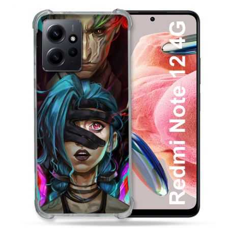 Coque Renforcée En Verre Trempé Pour Xiaomi Redmi Note 12 4G Arcane Jynx Bleu
