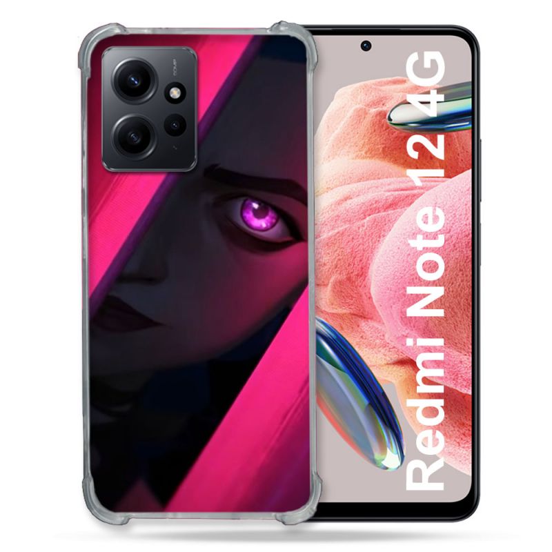 Coque Renforcée En Verre Trempé Pour Xiaomi Redmi Note 12 4G Arcane Jynx Rose
