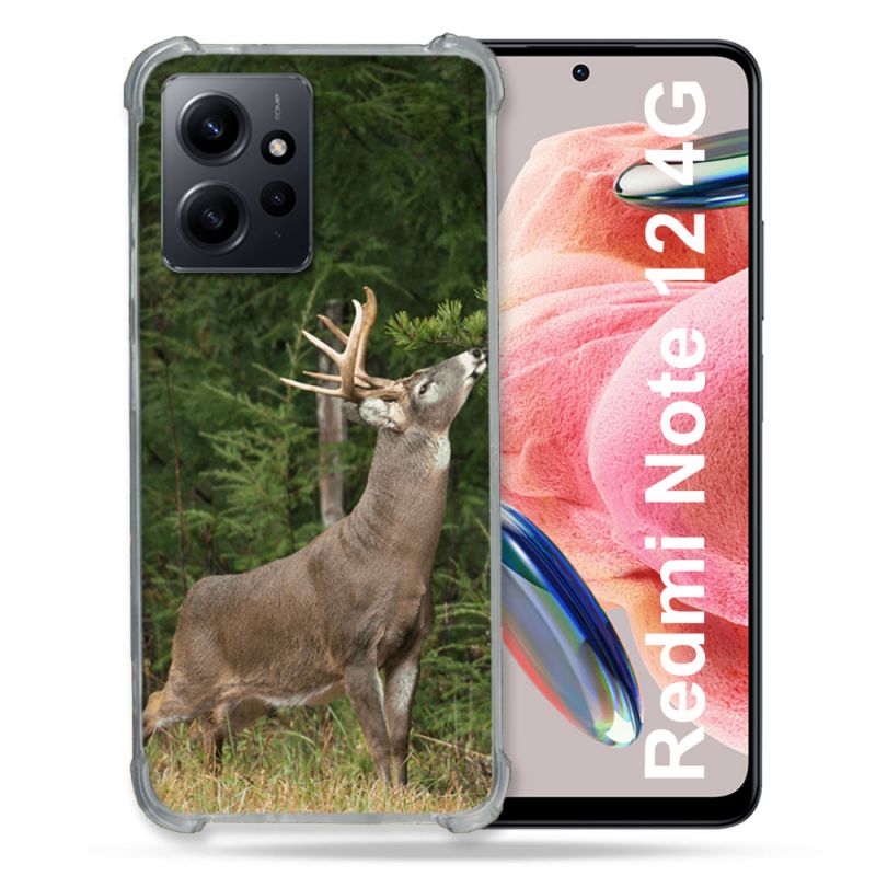 Coque Renforcée En Verre Trempé Pour Xiaomi Redmi Note 12 4G Chasse Cerf