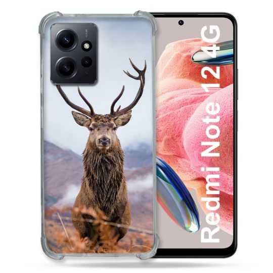 Coque Renforcée En Verre Trempé Pour Xiaomi Redmi Note 12 4G Chasse Chevreuil Montagne