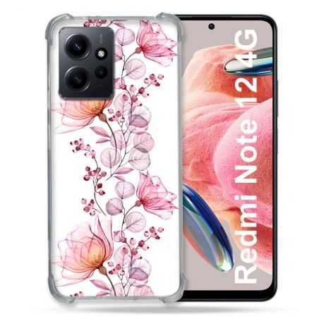 Coque Renforcée En Verre Trempé Pour Xiaomi Redmi Note 12 4G Fleur Eclosion