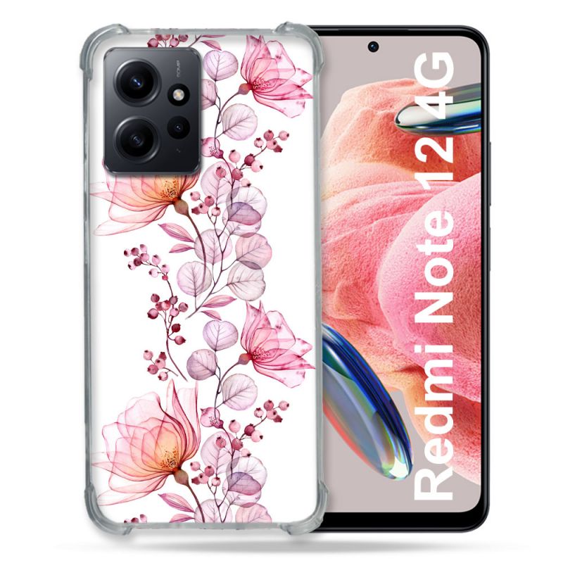 Coque Renforcée En Verre Trempé Pour Xiaomi Redmi Note 12 4G Fleur Eclosion