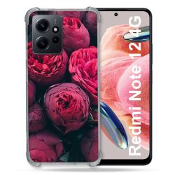 Coque Renforcée En Verre Trempé Pour Xiaomi Redmi Note 12 4G Fleur Pivoine