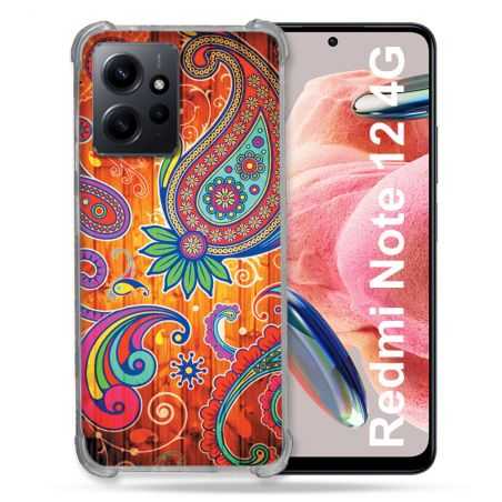 Coque Renforcée En Verre Trempé Pour Xiaomi Redmi Note 12 4G Fleur Psychedelic