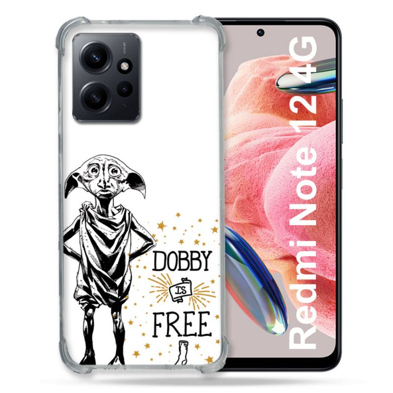 Coque Renforcée En Verre Trempé Pour Xiaomi Redmi Note 12 4G Harry Potter Dobby Free Blanc