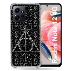 Coque Renforcée En Verre Trempé Pour Xiaomi Redmi Note 12 4G Harry Potter Hollows Triangle Noir