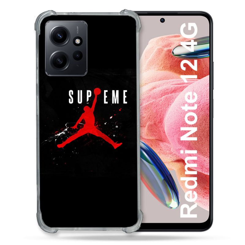 Coque Renforcée En Verre Trempé Pour Xiaomi Redmi Note 12 4G Jordan Supreme Noir