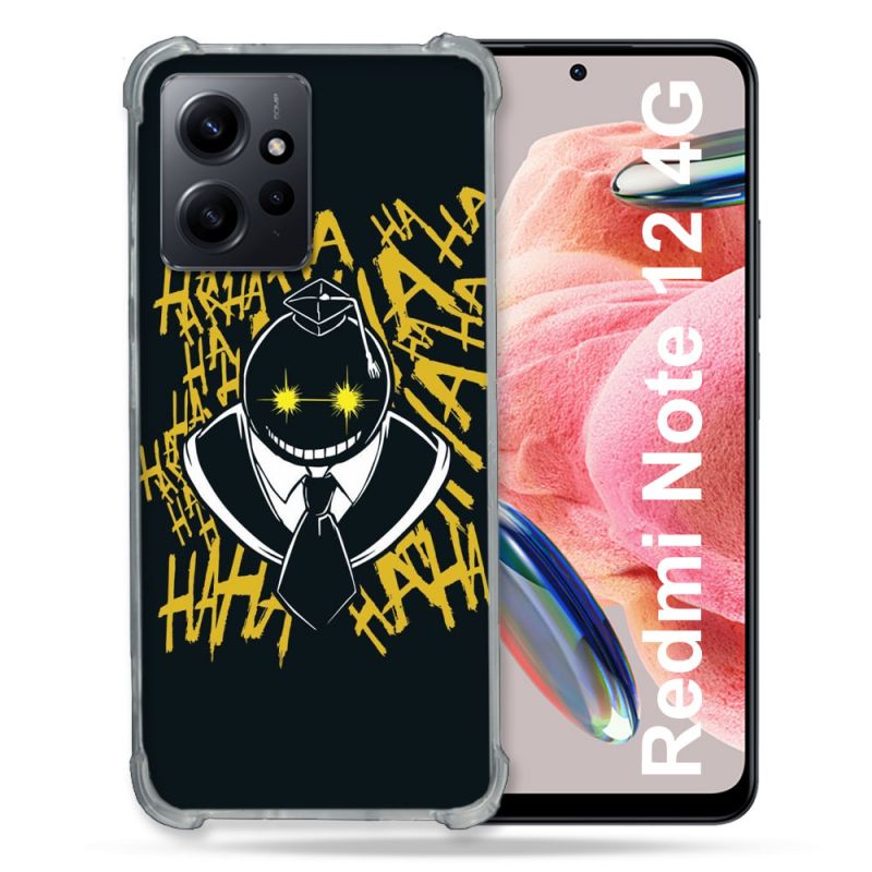 Coque Renforcée En Verre Trempé Pour Xiaomi Redmi Note 12 4G Manga Assassination Classroom Kuro Noir