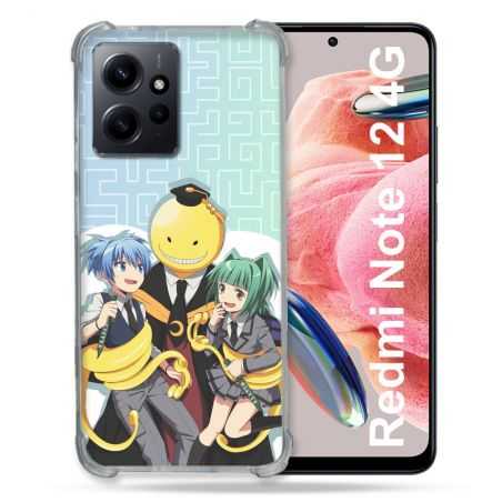 Coque Renforcée En Verre Trempé Pour Xiaomi Redmi Note 12 4G Manga Assassination Classroom Kuro Trio