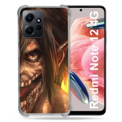 Coque Renforcée En Verre Trempé Pour Xiaomi Redmi Note 12 4G Manga Attaque Titans Eren Titan
