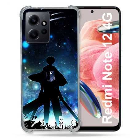 Coque Renforcée En Verre Trempé Pour Xiaomi Redmi Note 12 4G Manga Attaque Titans Levi