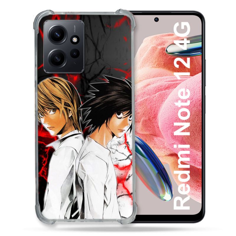 Coque Renforcée En Verre Trempé Pour Xiaomi Redmi Note 12 4G Manga Death Note Duo