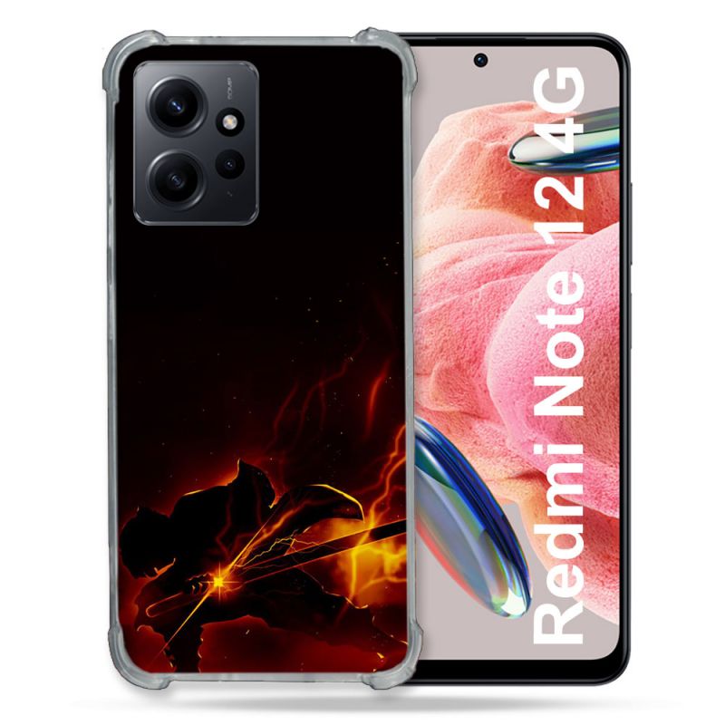 Coque Renforcée En Verre Trempé Pour Xiaomi Redmi Note 12 4G Manga Demon Slayer Electric