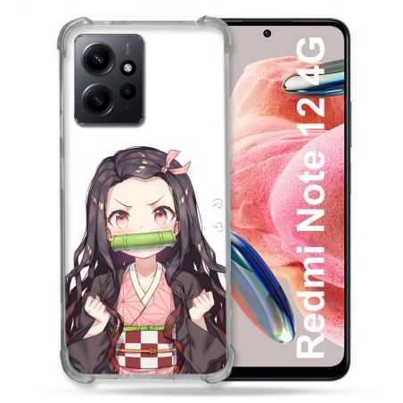 Coque Renforcée En Verre Trempé Pour Xiaomi Redmi Note 12 4G Manga Demon Slayer Nezuko