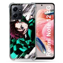 Coque Renforcée En Verre Trempé Pour Xiaomi Redmi Note 12 4G Manga Demon Slayer Tanjiro