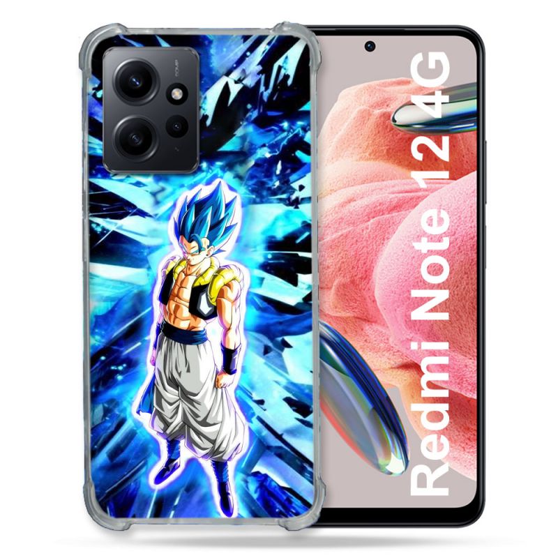 Coque Renforcée En Verre Trempé Pour Xiaomi Redmi Note 12 4G Manga Dragon Ball Gogeta Lumiere