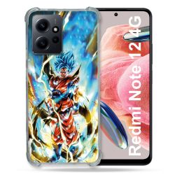 Coque Renforcée En Verre Trempé Pour Xiaomi Redmi Note 12 4G Manga Dragon Ball Sangoku Blanc