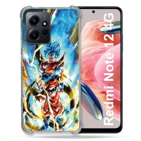 Coque Renforcée En Verre Trempé Pour Xiaomi Redmi Note 12 4G Manga Dragon Ball Sangoku Blanc