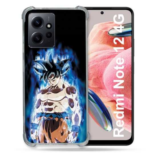 Coque Renforcée En Verre Trempé Pour Xiaomi Redmi Note 12 4G Manga Dragon Ball Sangoku Noir