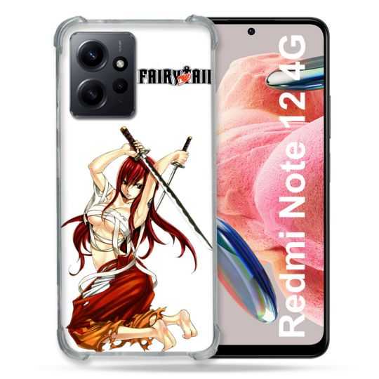 Coque Renforcée En Verre Trempé Pour Xiaomi Redmi Note 12 4G Manga Fairy Tail Erza