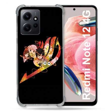Coque Renforcée En Verre Trempé Pour Xiaomi Redmi Note 12 4G Manga Fairy Tail Logo Noir