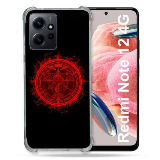 Coque Renforcée En Verre Trempé Pour Xiaomi Redmi Note 12 4G Manga Fullmetal Alchemist Logo