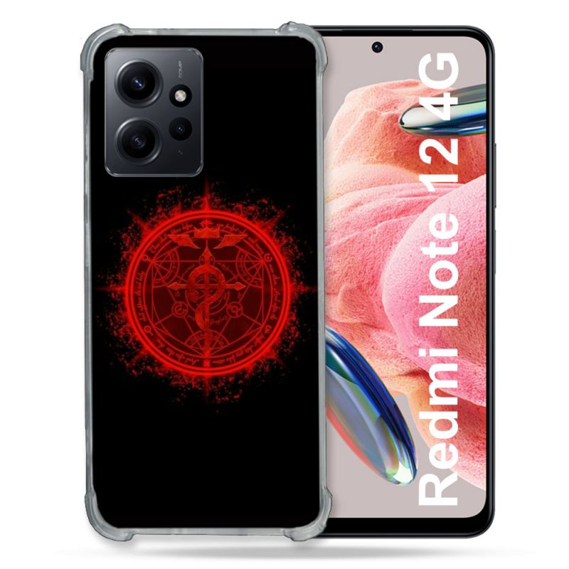 Coque Renforcée En Verre Trempé Pour Xiaomi Redmi Note 12 4G Manga Fullmetal Alchemist Logo