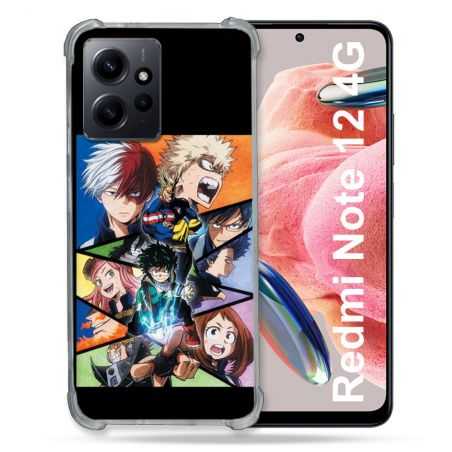 Coque Renforcée En Verre Trempé Pour Xiaomi Redmi Note 12 4G Manga My Hero Academia Noir