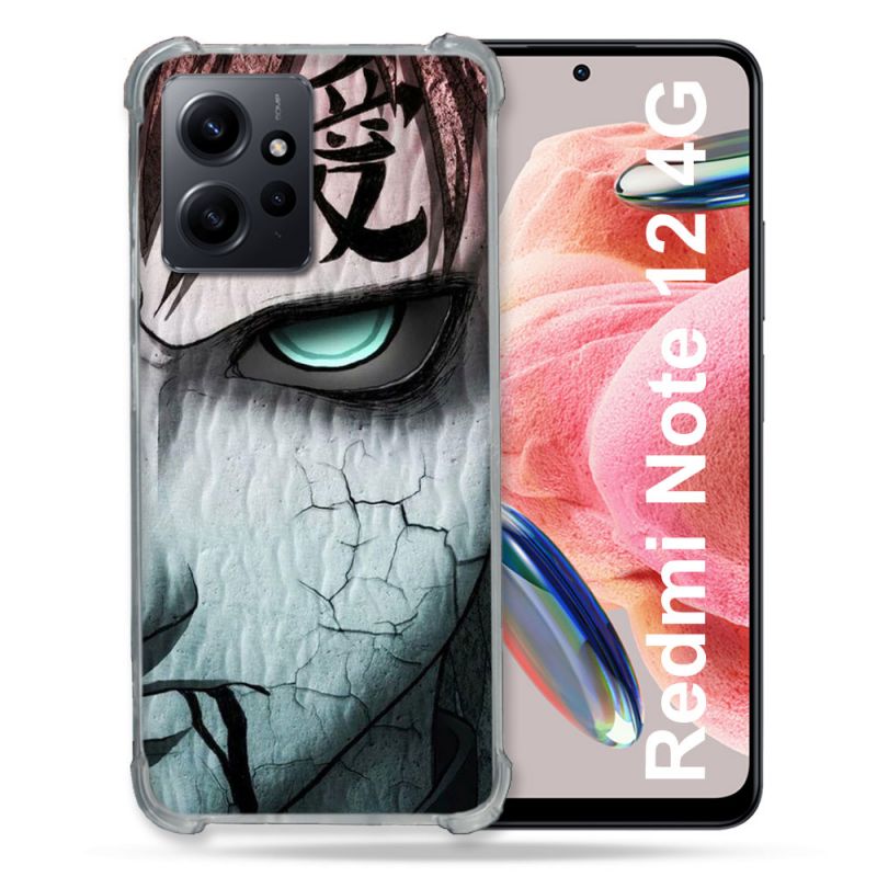Coque Renforcée En Verre Trempé Pour Xiaomi Redmi Note 12 4G Manga Naruto Gaara