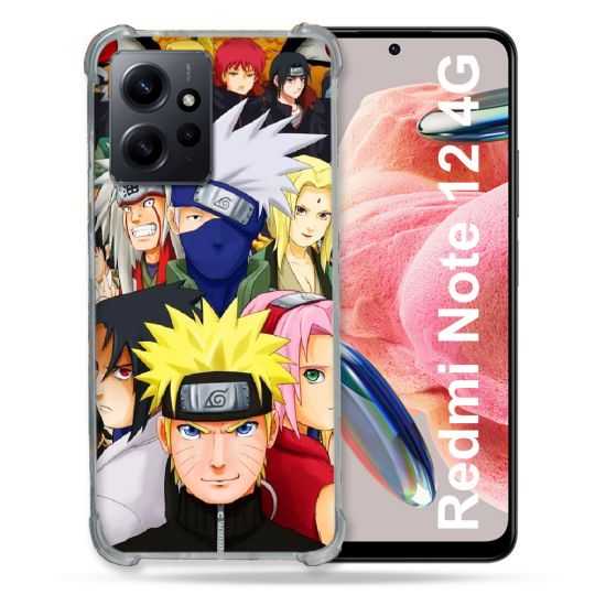Coque Renforcée En Verre Trempé Pour Xiaomi Redmi Note 12 4G Manga Naruto Team