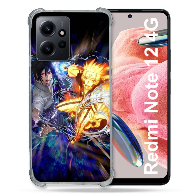 Coque Renforcée En Verre Trempé Pour Xiaomi Redmi Note 12 4G Manga Naruto VS
