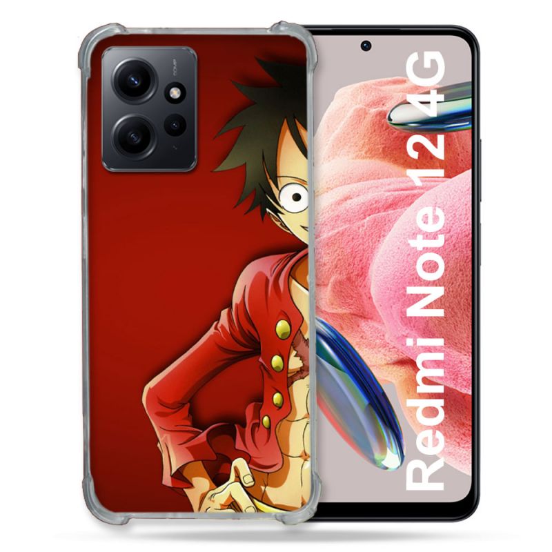 Coque Renforcée En Verre Trempé Pour Xiaomi Redmi Note 12 4G Manga One Piece Luffy