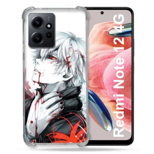 Coque Renforcée En Verre Trempé Pour Xiaomi Redmi Note 12 4G Manga Tokyo Ghoul Kaneki Blanc