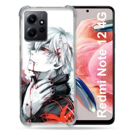 Coque Renforcée En Verre Trempé Pour Xiaomi Redmi Note 12 4G Manga Tokyo Ghoul Kaneki Blanc