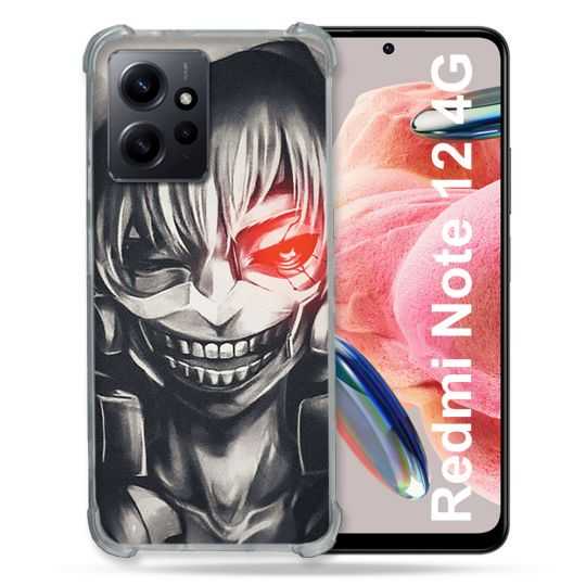 Coque Renforcée En Verre Trempé Pour Xiaomi Redmi Note 12 4G Manga Tokyo Ghoul Kaneki Noir