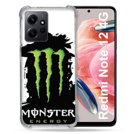Coque Renforcée En Verre Trempé Pour Xiaomi Redmi Note 12 4G Monster Energy Tache