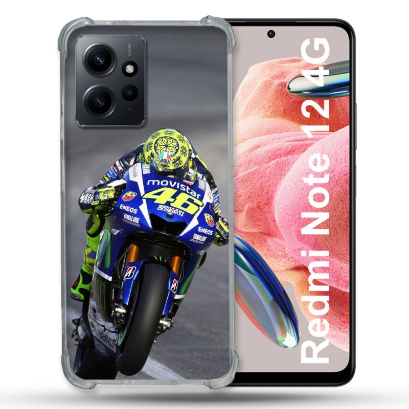 Coque Renforcée En Verre Trempé Pour Xiaomi Redmi Note 12 4G Moto Course GP Wheeling 46