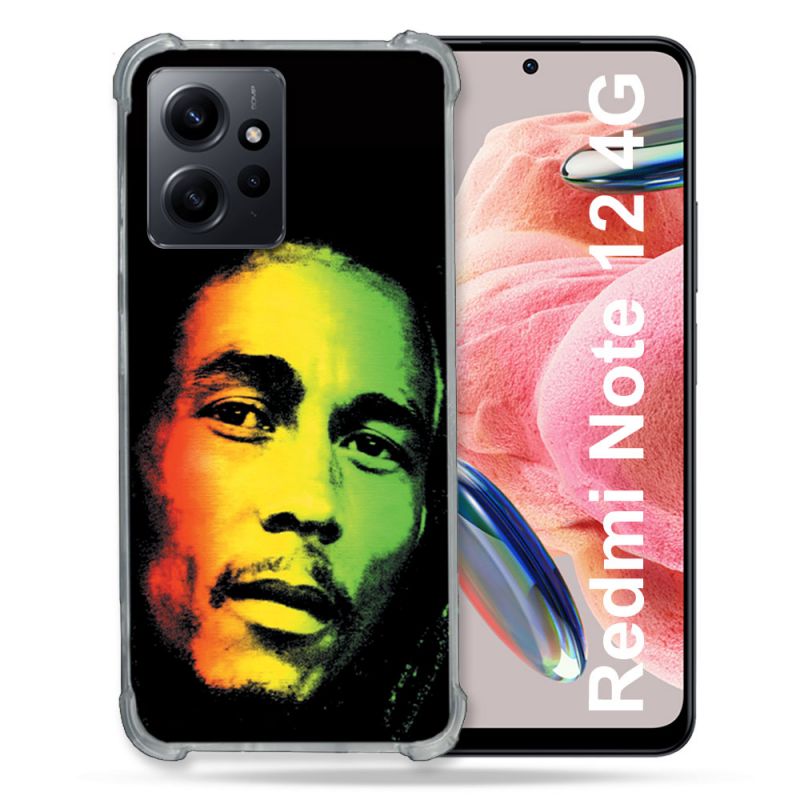 Coque Renforcée En Verre Trempé Pour Xiaomi Redmi Note 12 4G Musique Bob Marley 2