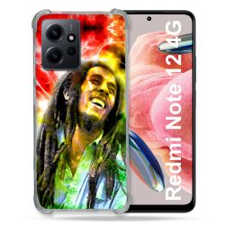 Coque Renforcée En Verre Trempé Pour Xiaomi Redmi Note 12 4G Musique Bob Marley Color