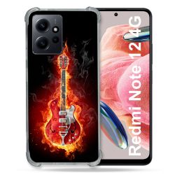 Coque Renforcée En Verre Trempé Pour Xiaomi Redmi Note 12 4G Musique Guitare Electrique