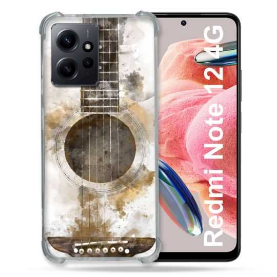 Coque Renforcée En Verre Trempé Pour Xiaomi Redmi Note 12 4G Musique Guitare Tag