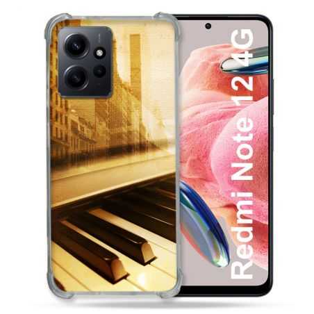 Coque Renforcée En Verre Trempé Pour Xiaomi Redmi Note 12 4G Musique Piano Retro